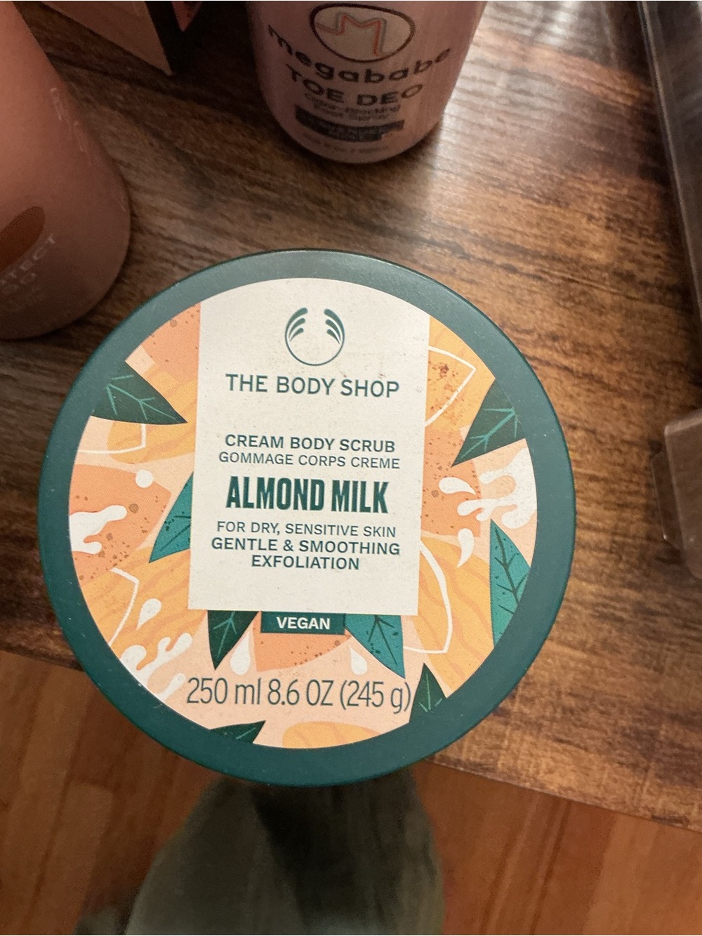 The Body Shop Almond Milk Cream Body Scrub - Teal & Peach